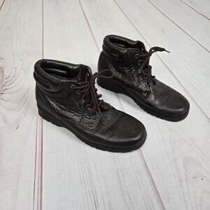 Vintage 90s Y2K Leather Work Boots Brown 7